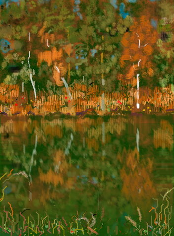 «Осенний лес с отражением»<br> «О"Осенний лес с отражением» <br>